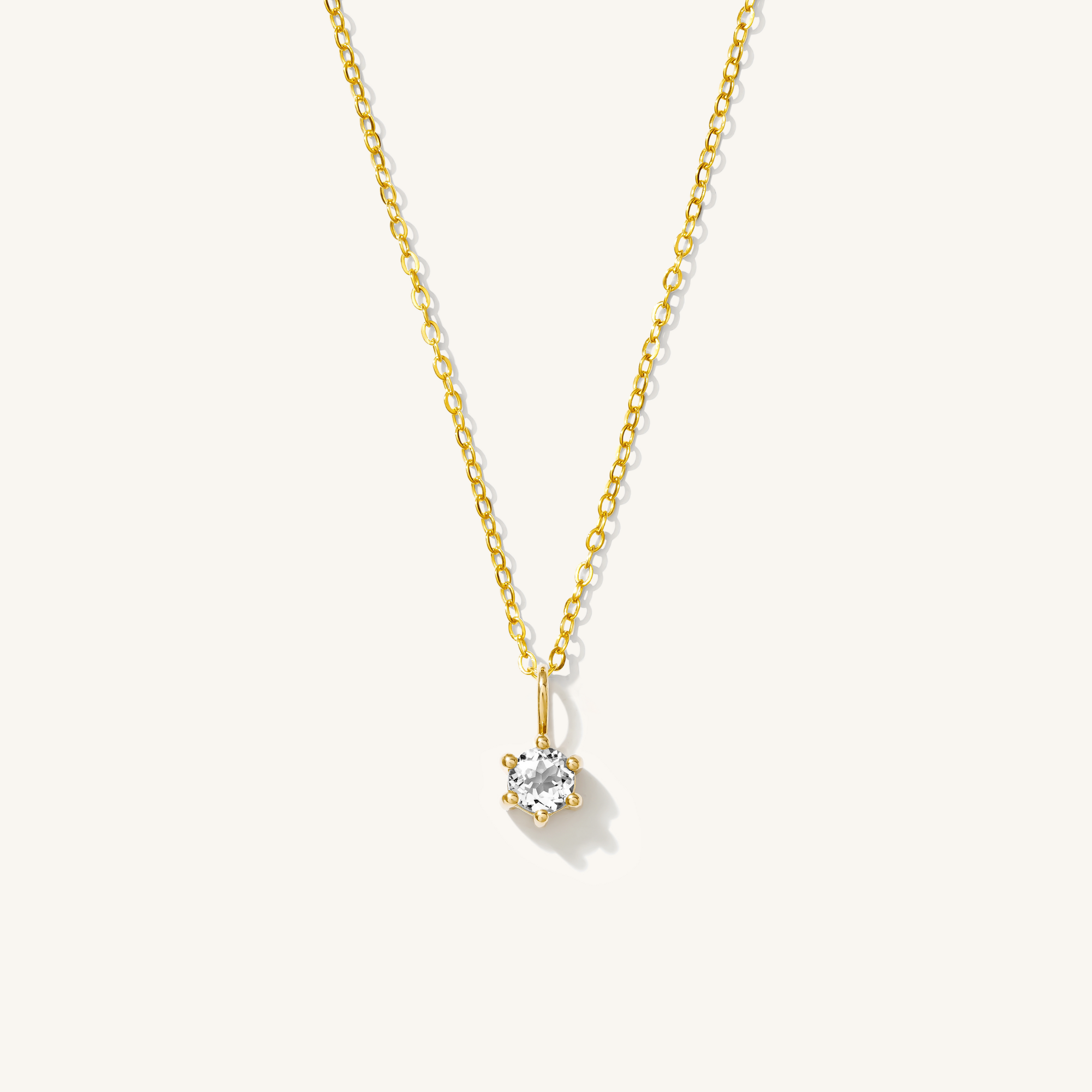 Dainty 10k White Gold November Birthstone Necklace & Earrings Set – Heart-Shaped Topaz/CZ - View #5