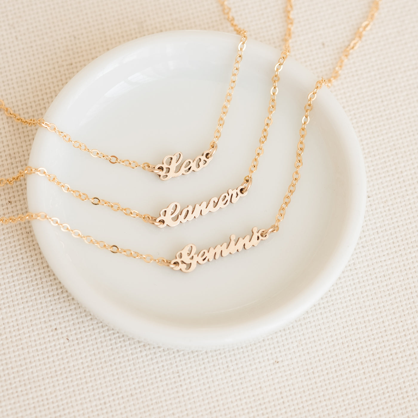 Zodiac Nameplate Necklace | Simple & Dainty Jewelry