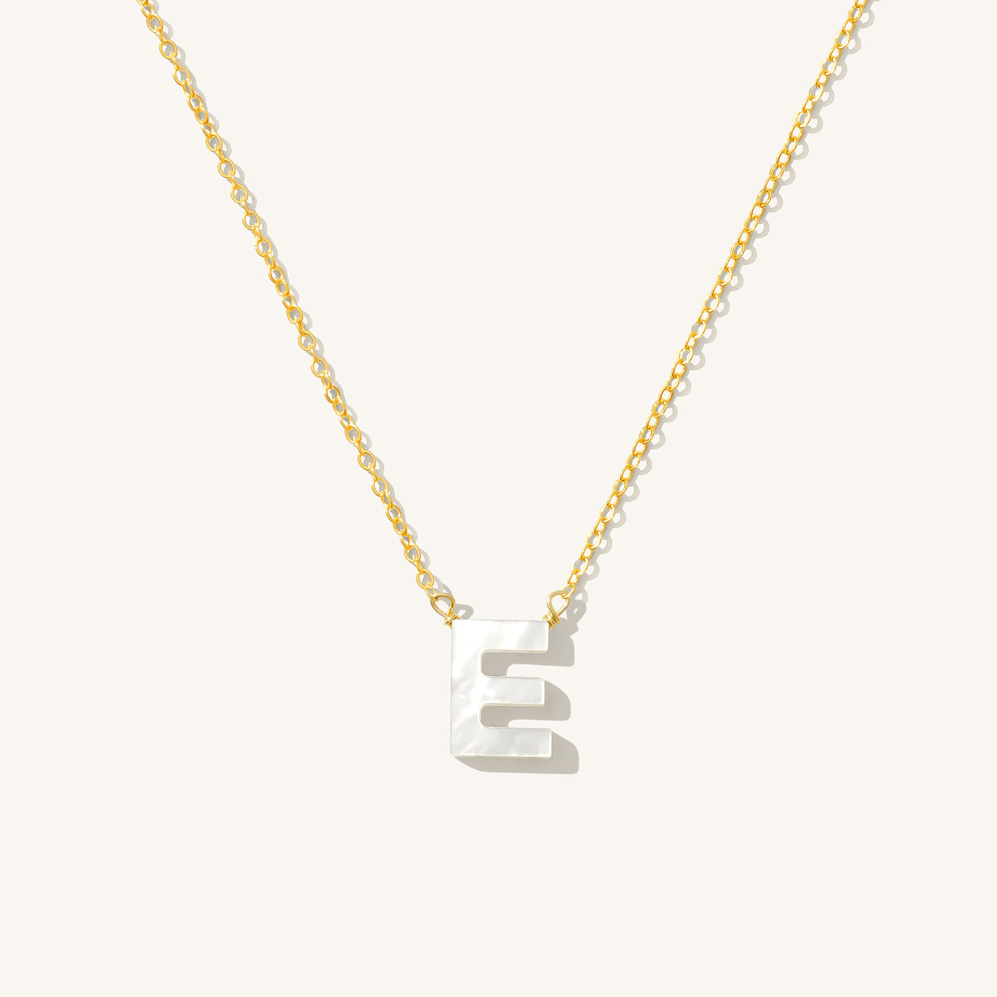 E Pearl Initial Necklace