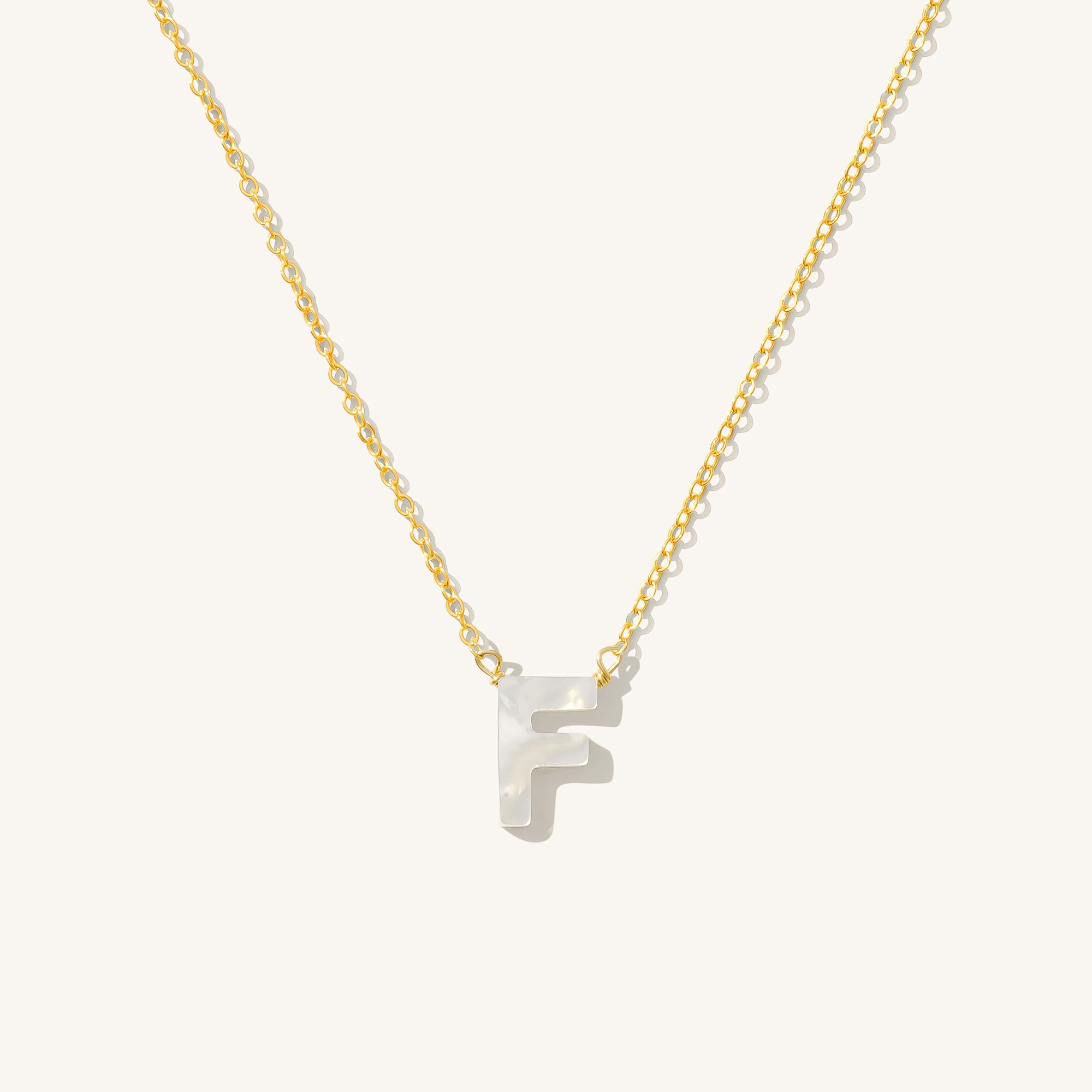 Pearl chain store initial necklace