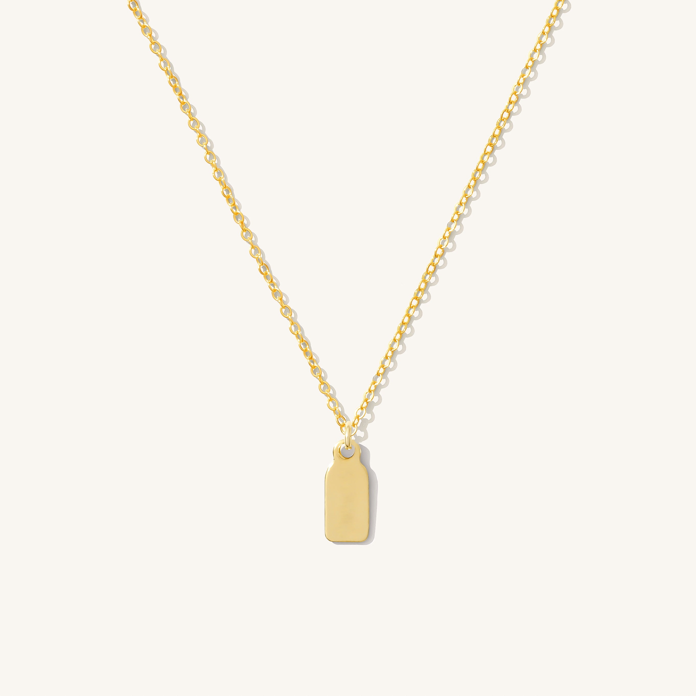 14k Gold Dog Tag Necklace