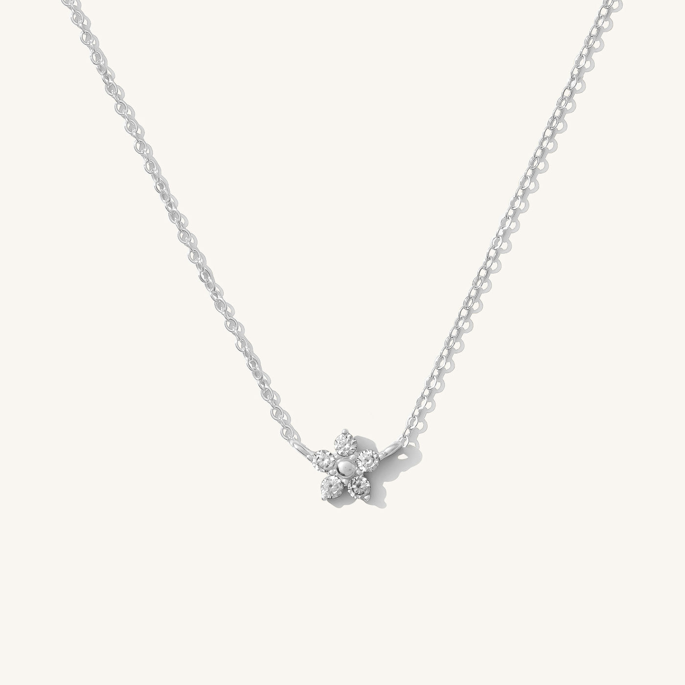 Dainty Flower CZ Necklace | Simple & Dainty Jewelry