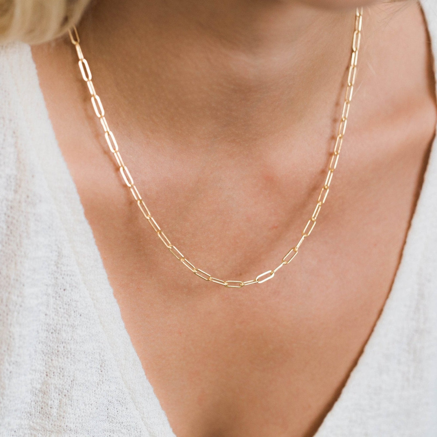 Thick Rectangle Chain Necklace | Simple & Dainty