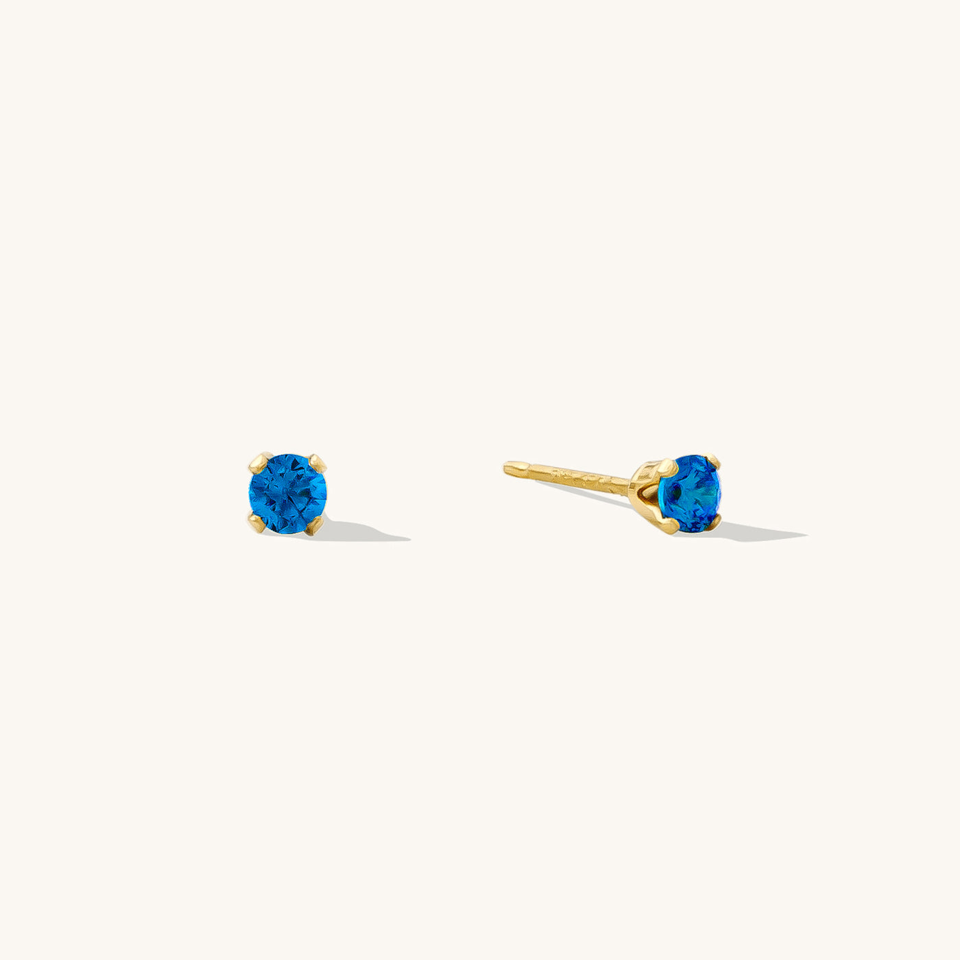 September Birthstone Stud Earrings (Sapphire) | Simple & Dainty Jewelry