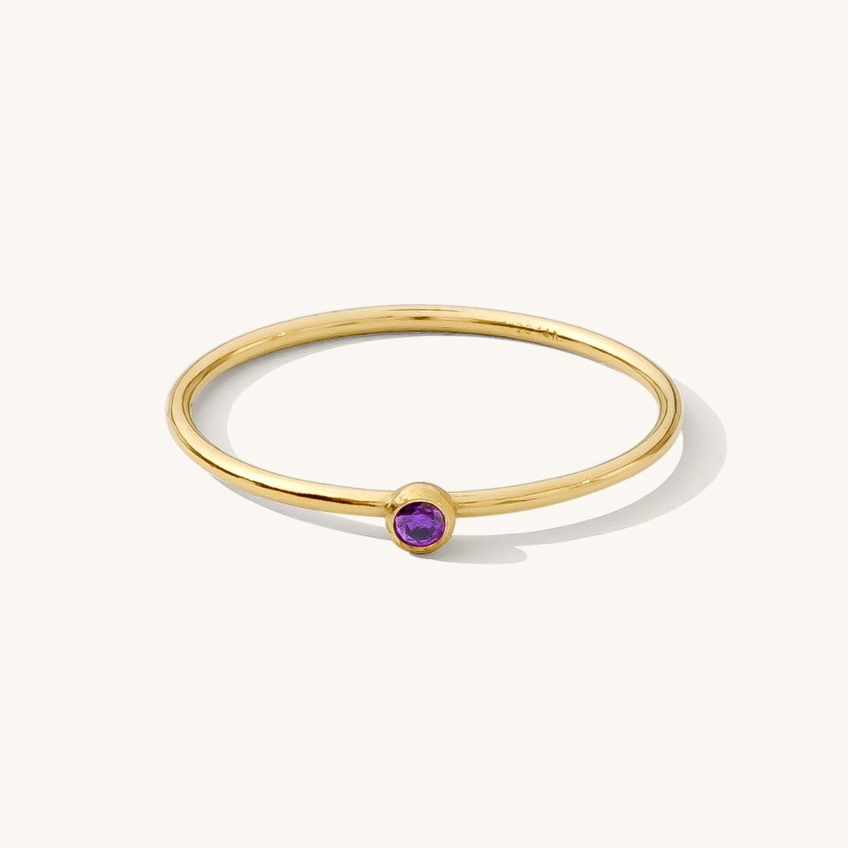 February Birthstone Ring (Amethyst) Simple Dainty