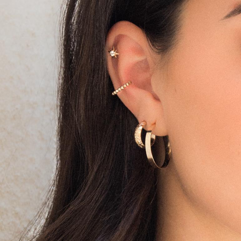 Thick Flower Hoop Earrings by Simple & Dainty Jewelry