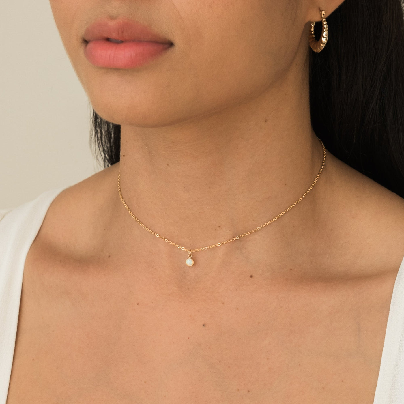 Tiny Opal Necklace | Simple & Dainty Jewelry