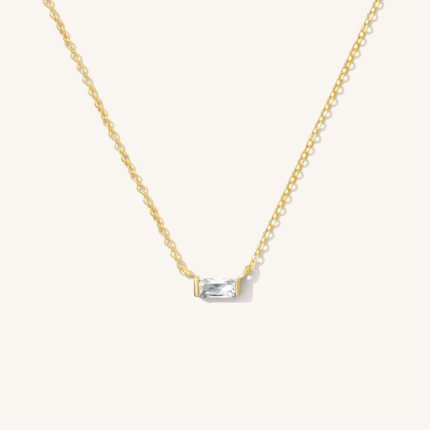 Dainty Baguette Necklace | Simple & Dainty Jewelry