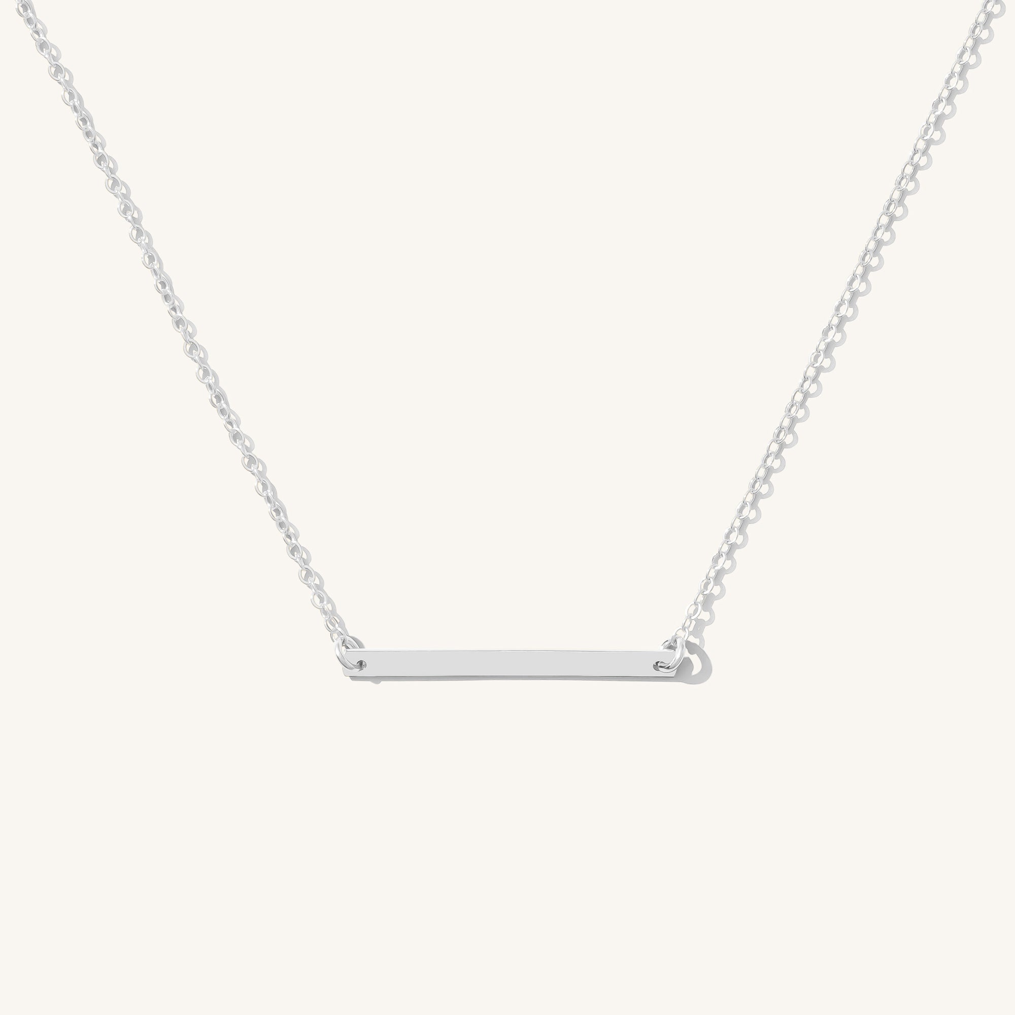 Dainty Sterling Silver Beaded Necklace, Silver Beads Bar Necklace