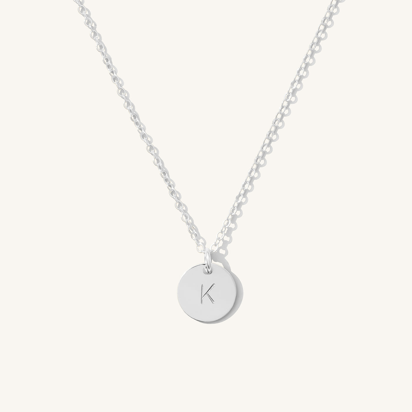 K Dainty Initial Necklace