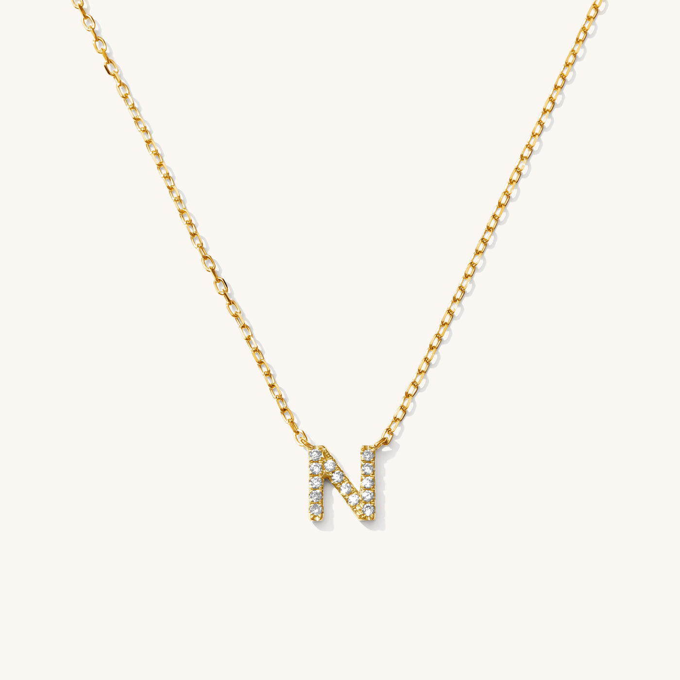 N Pavé Diamond Initial Necklace