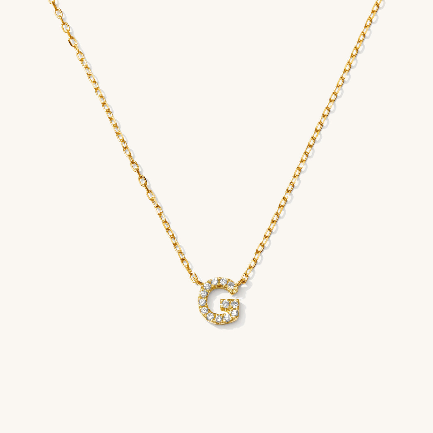 G Pavé Diamond Initial Necklace