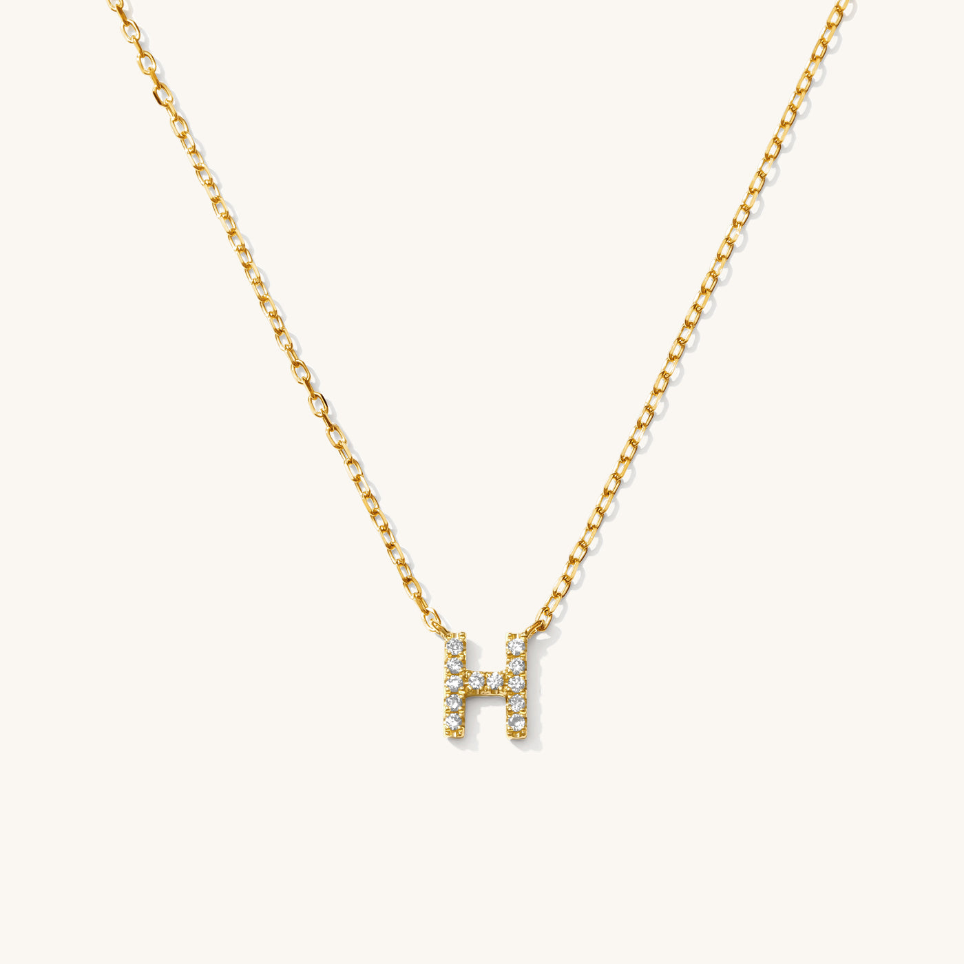 H Pavé Diamond Initial Necklace