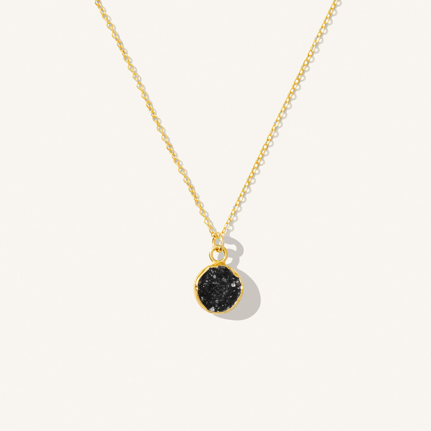 Black | Tiny Druzy Necklace