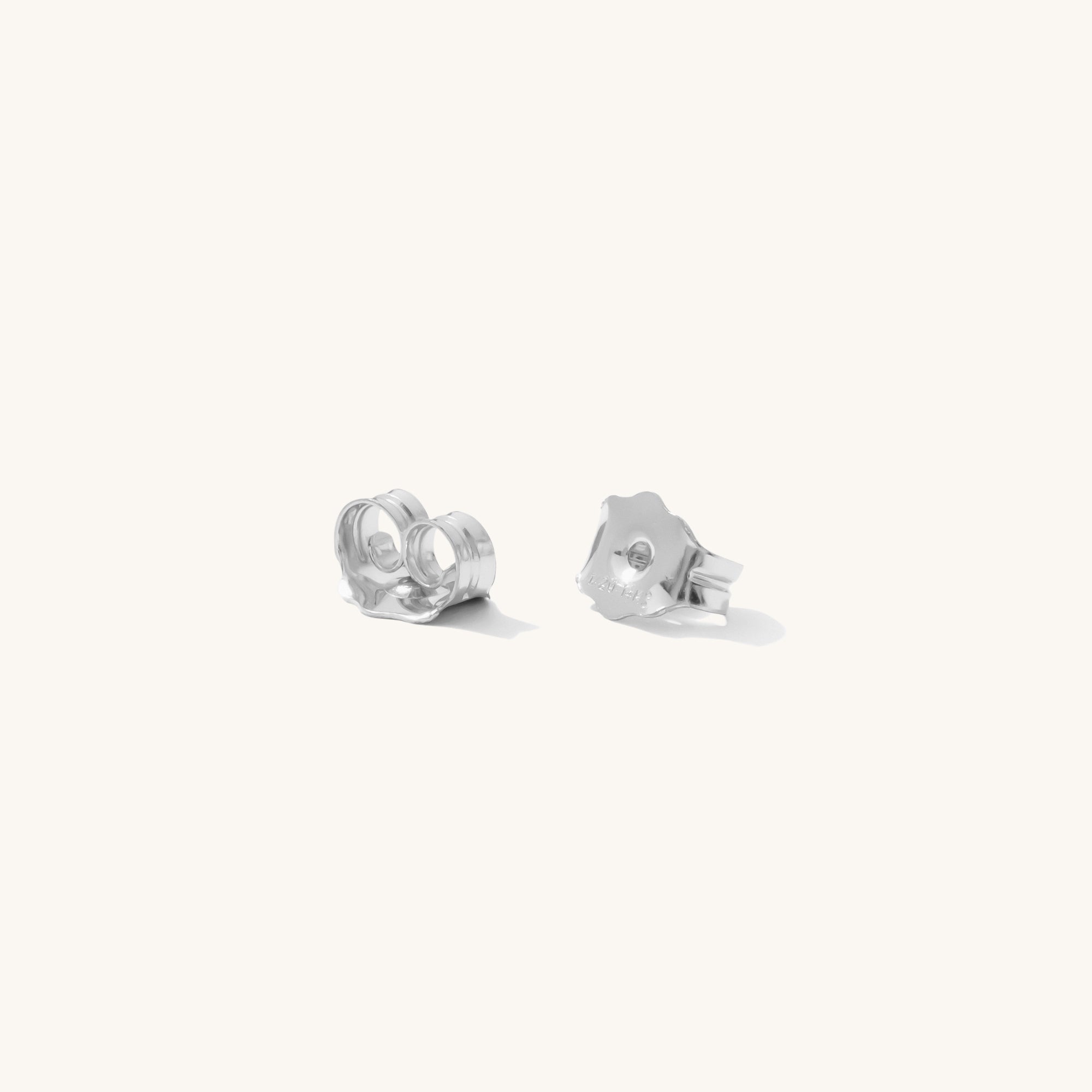 14k White Gold Replacement Butterfly Earring Backs – Small Size, Tiny 3.6mm Setting