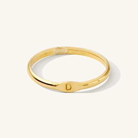 Initial Signet Ring Simple Dainty