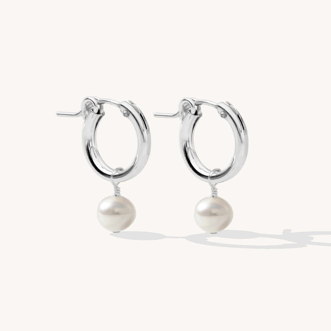 Pearl Hoop Earrings | Simple & Dainty Jewelry