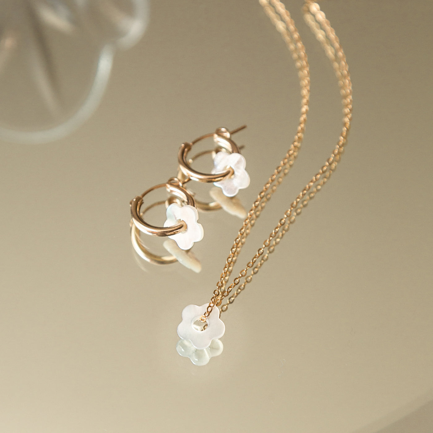 Flower Pearl Hoop Earrings | Simple & Dainty Jewelry