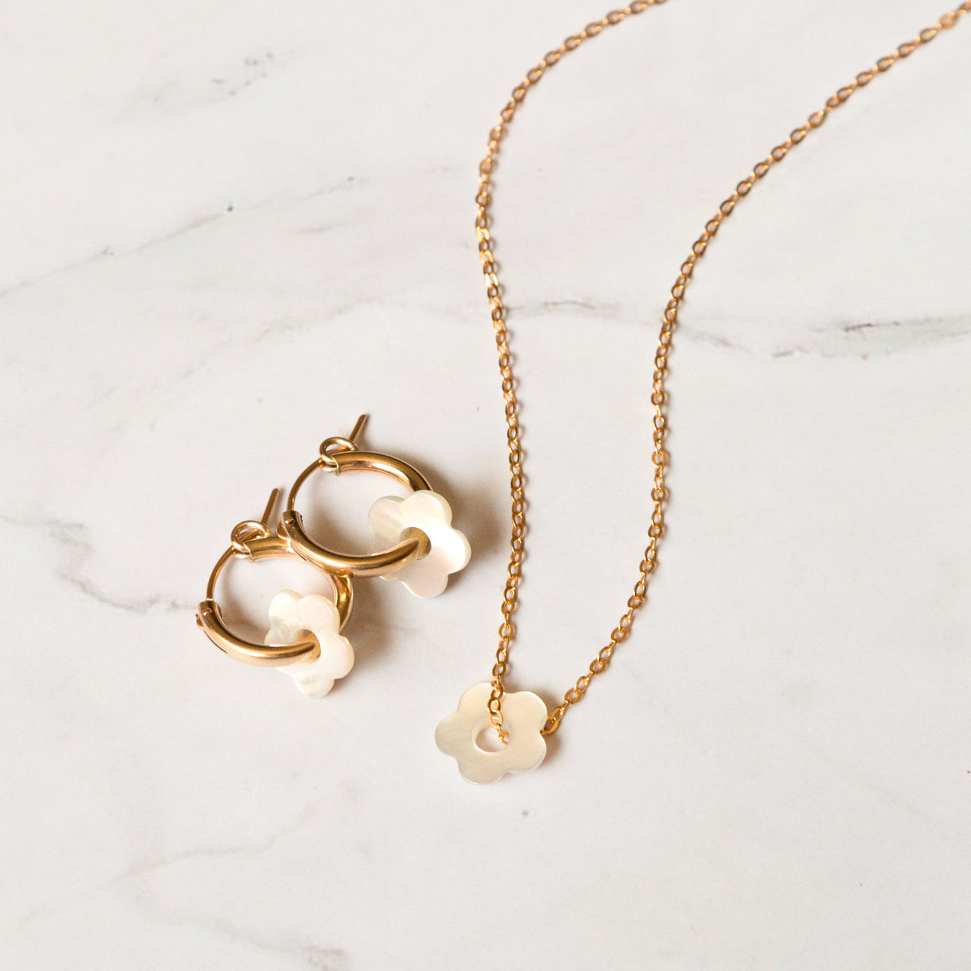 Flower Pearl Hoop Earrings | Simple & Dainty Jewelry