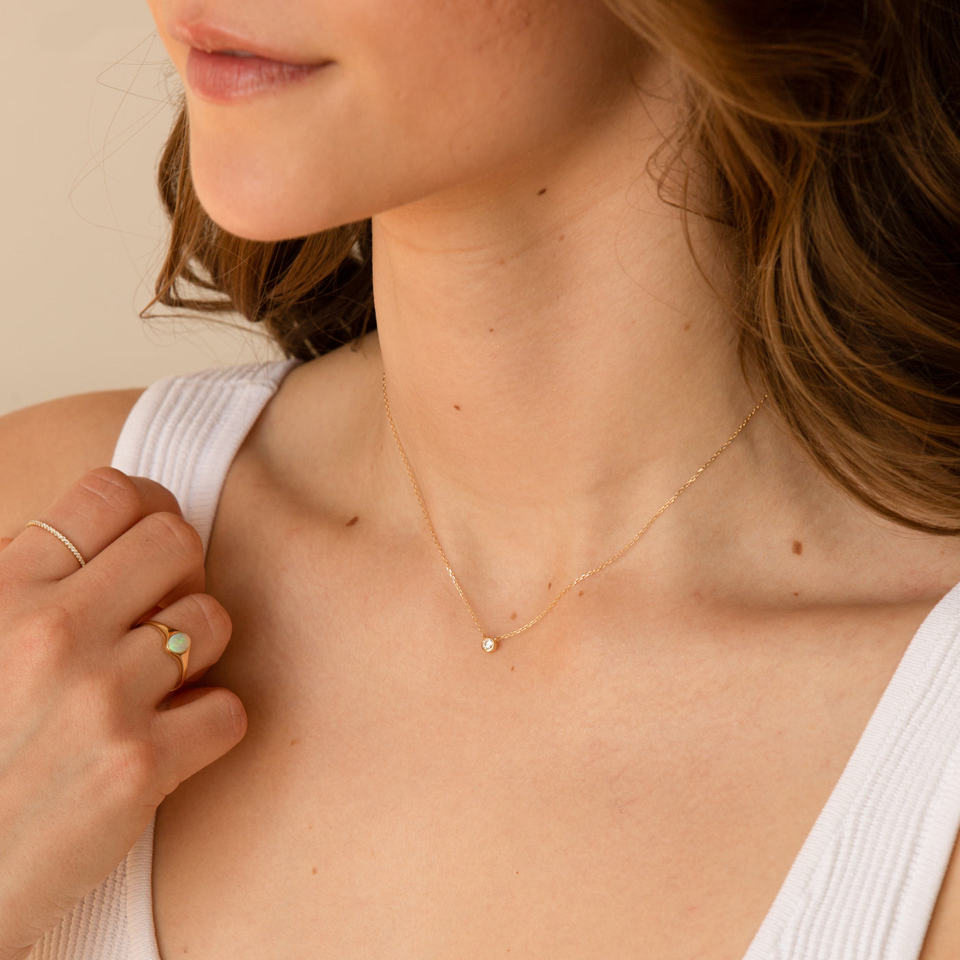 Diamond Bezel Necklace | Simple & Dainty Jewelry