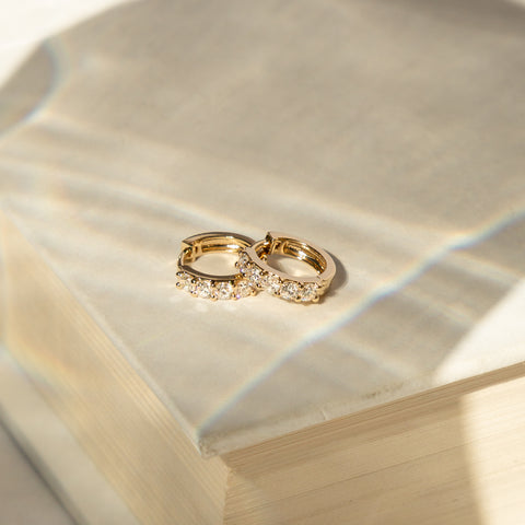 Diamond Huggie Hoop Earrings 0.17ct G/SI Quality in 9k Yellow Gold Diamond Huggie Hoop Earrings 0.17ct G/SI Quality in 9k Yellow Gold