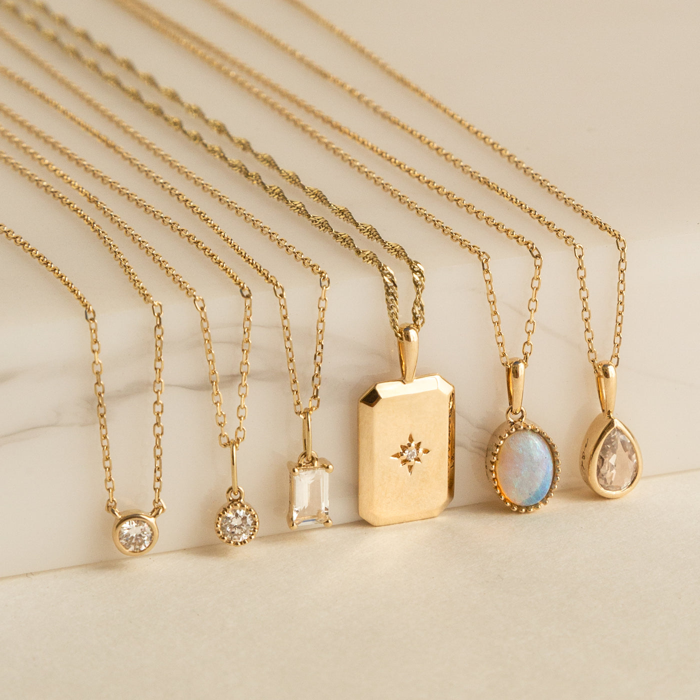 Diamond Bead Bezel Necklace | Simple & Dainty Jewelry