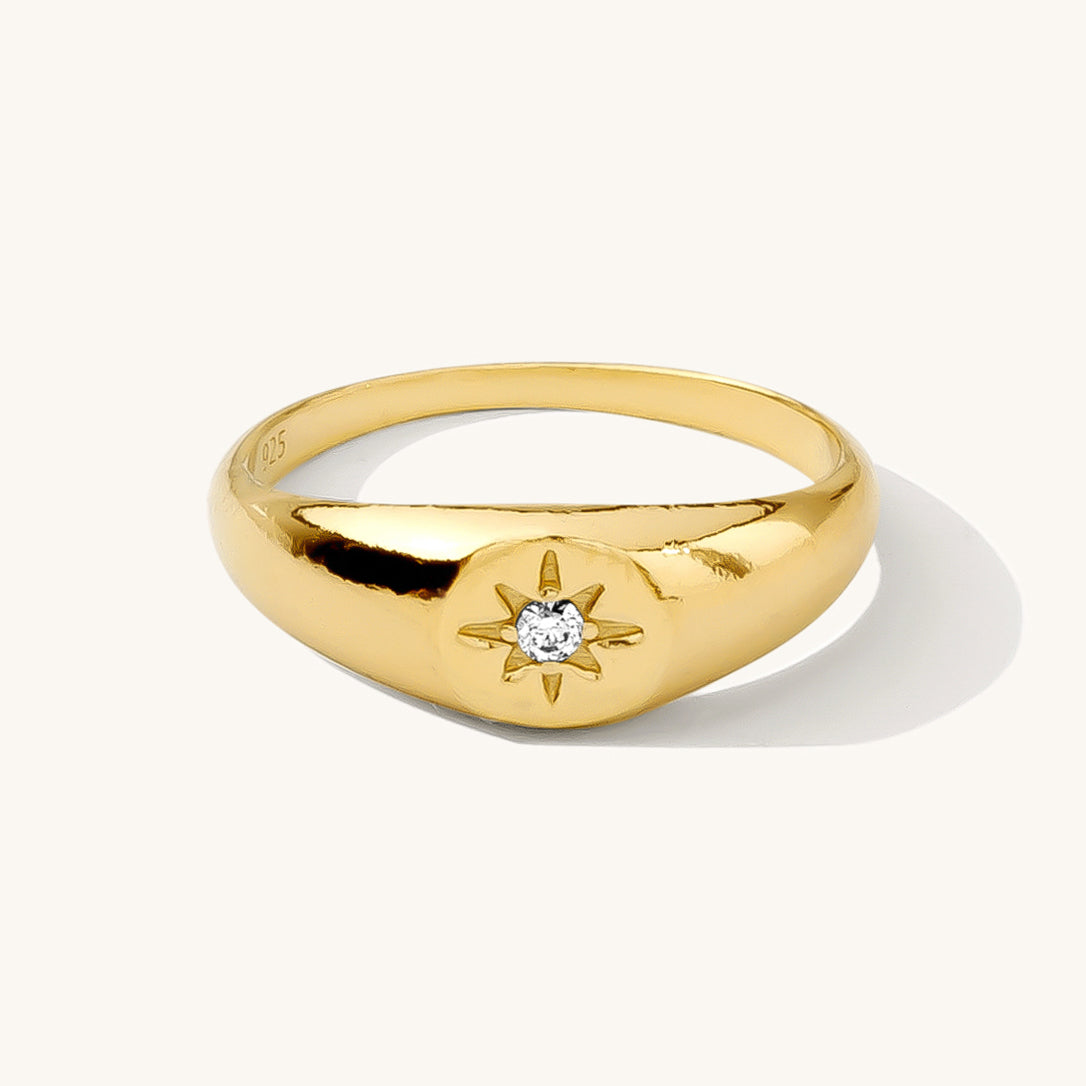 Starburst Signet Ring | Simple & Dainty Jewelry