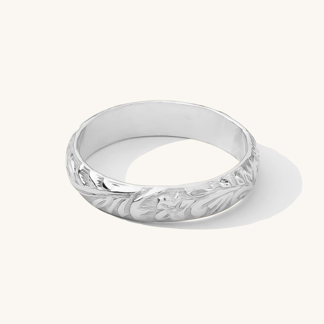 Thick Flower Band Ring Simple Dainty