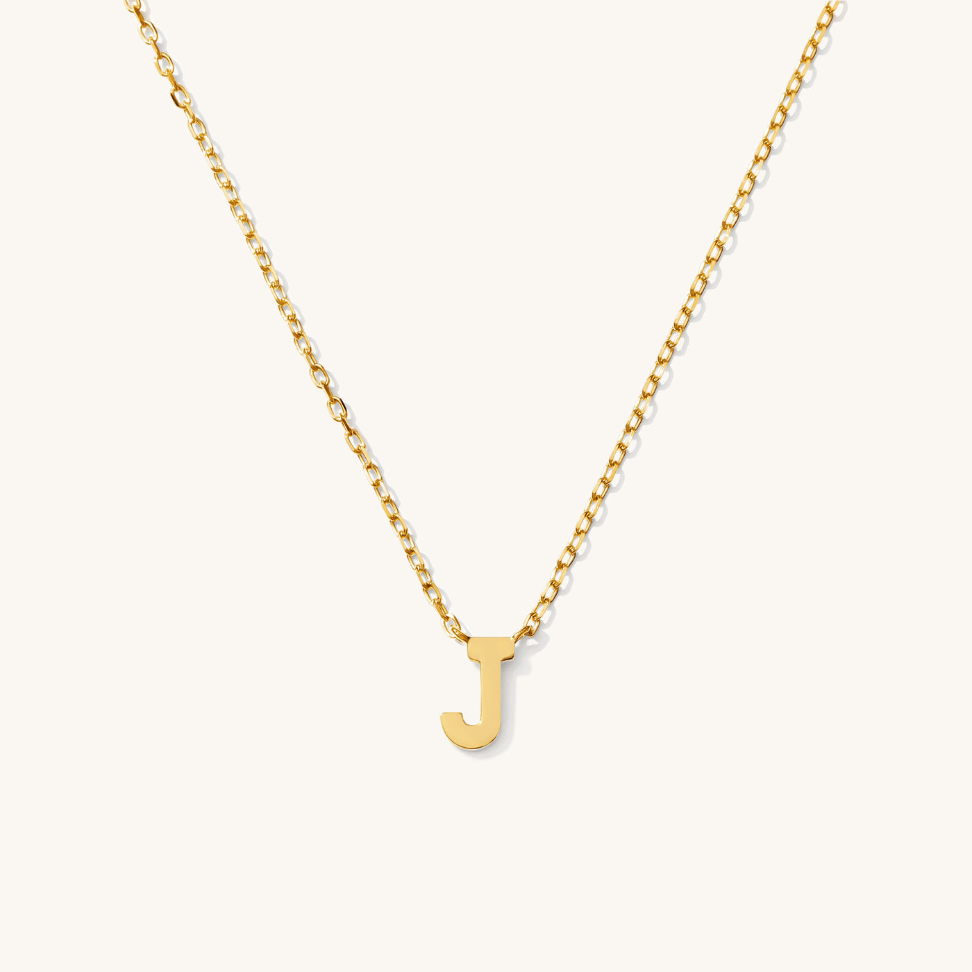J Tiny Initial Necklace - 14k Solid Gold