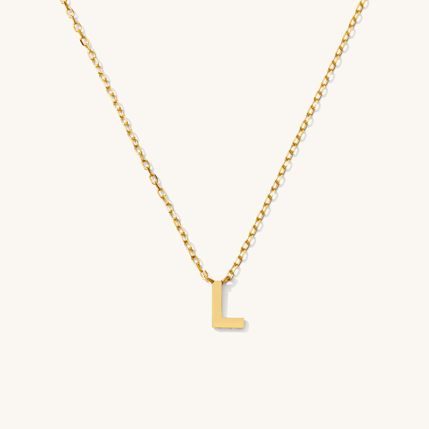 L Tiny Initial Necklace - 14k Solid Gold
