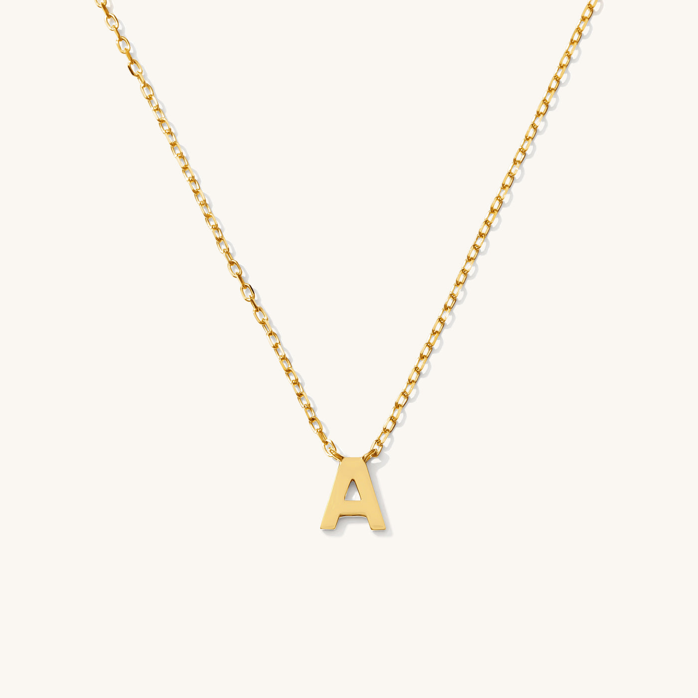A Tiny Initial Necklace - 14k Solid Gold