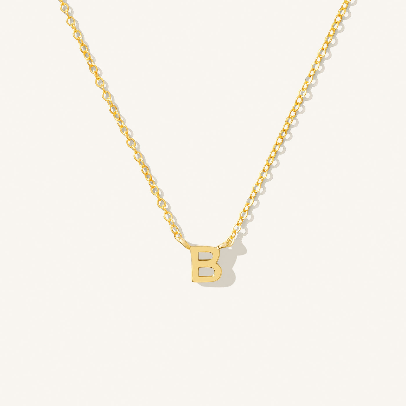 B Tiny Initial Necklace