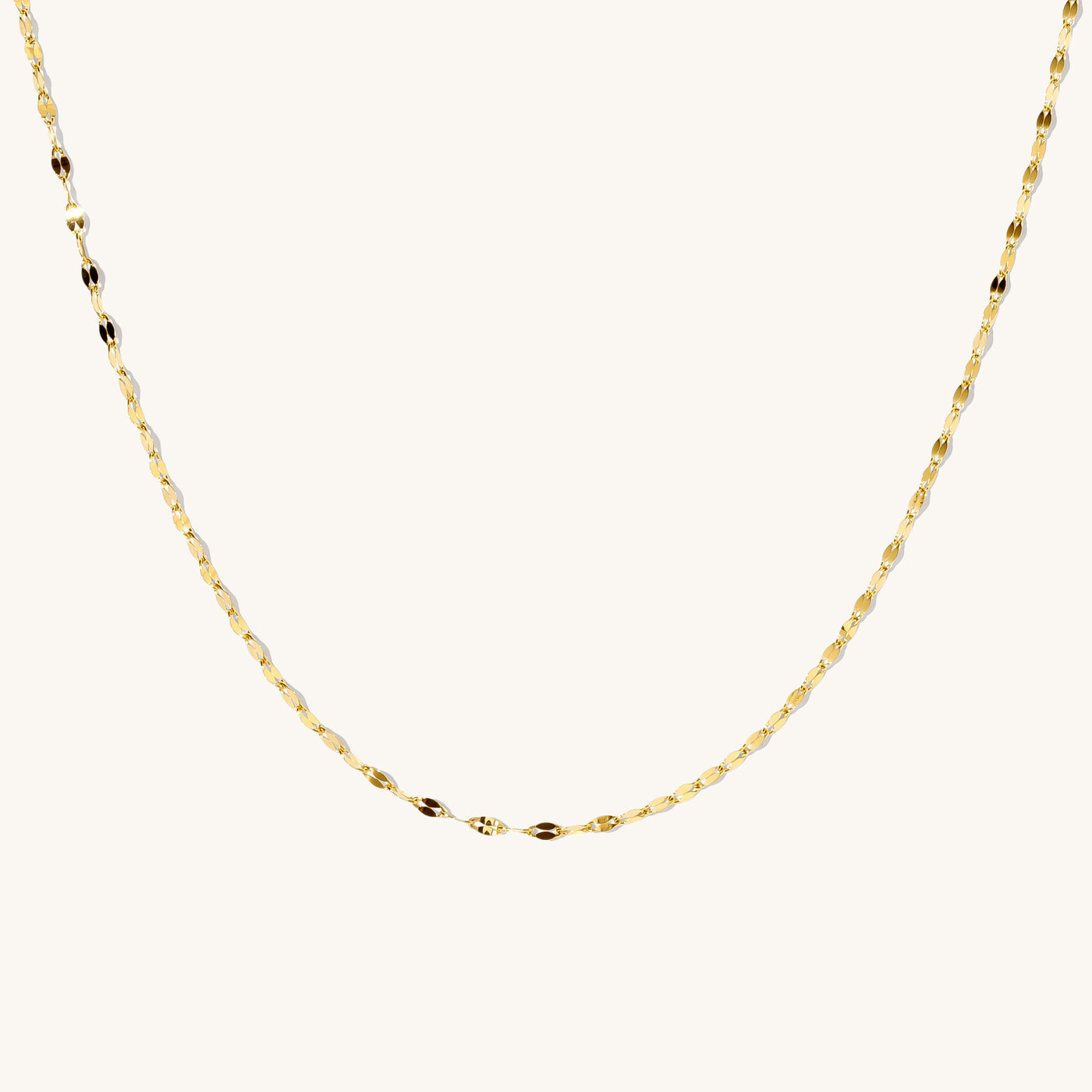 Twisted Lace Chain Necklace - 14k Solid Gold | Simple & Dainty Jewelry
