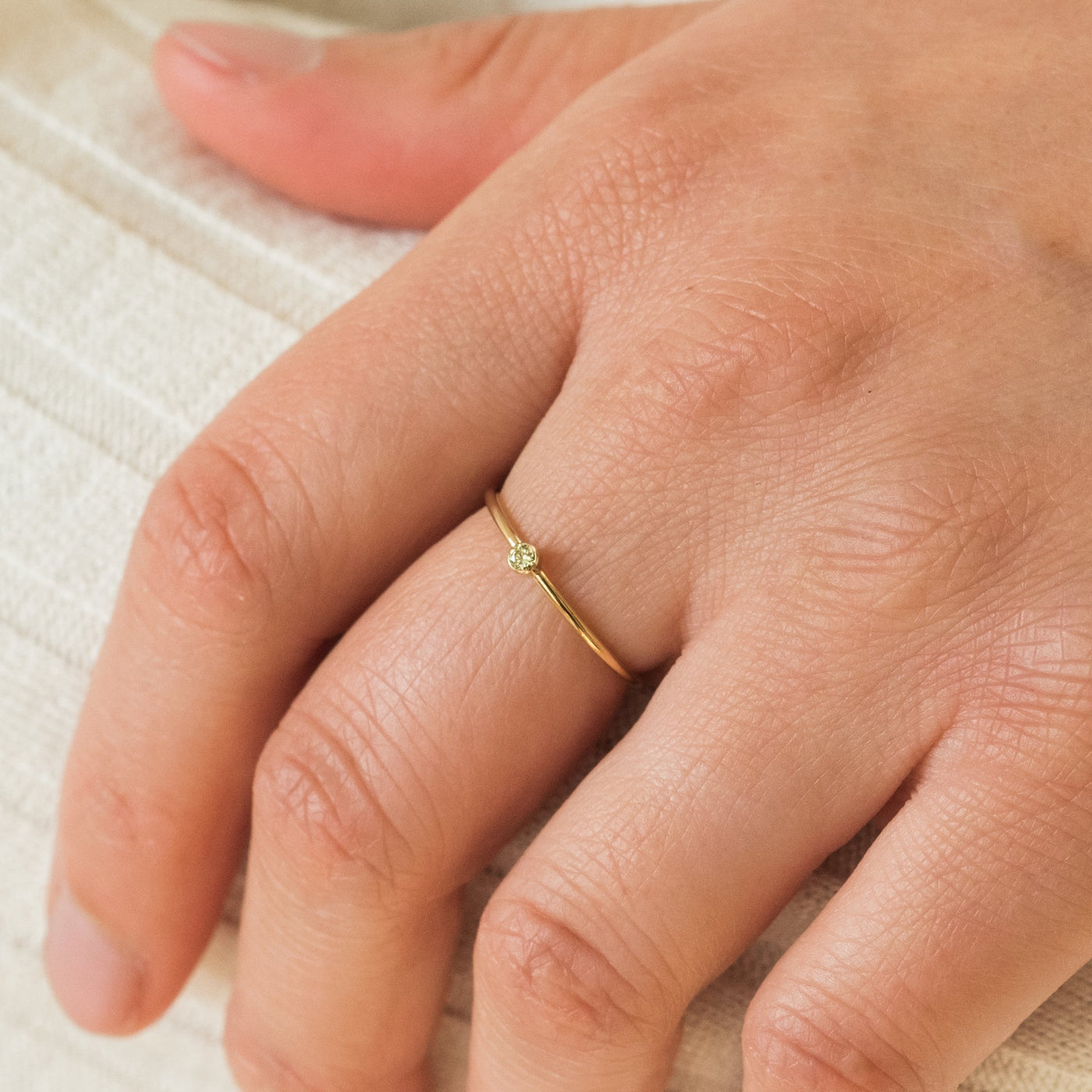 August Birthstone Ring (Peridot) | Simple & Dainty Jewelry