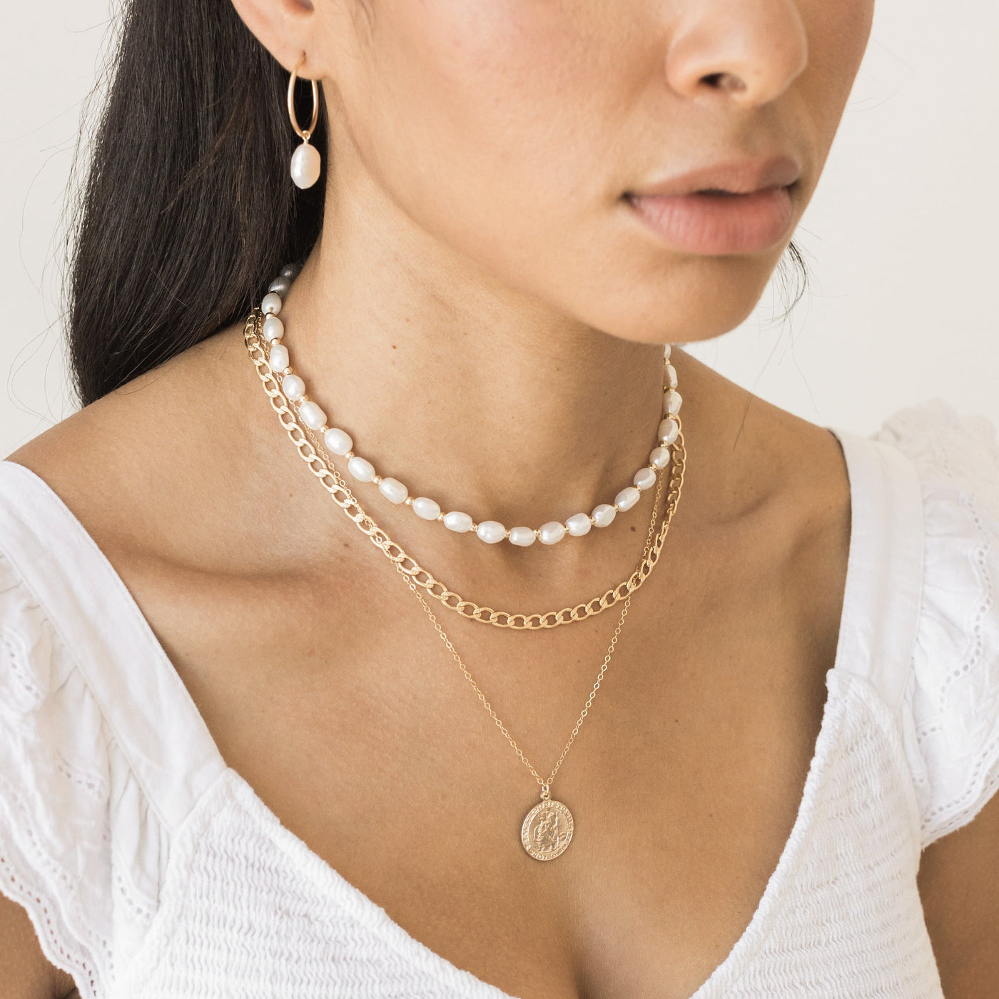 Baroque Pearl Hoop Earrings | Simple & Dainty Jewelry