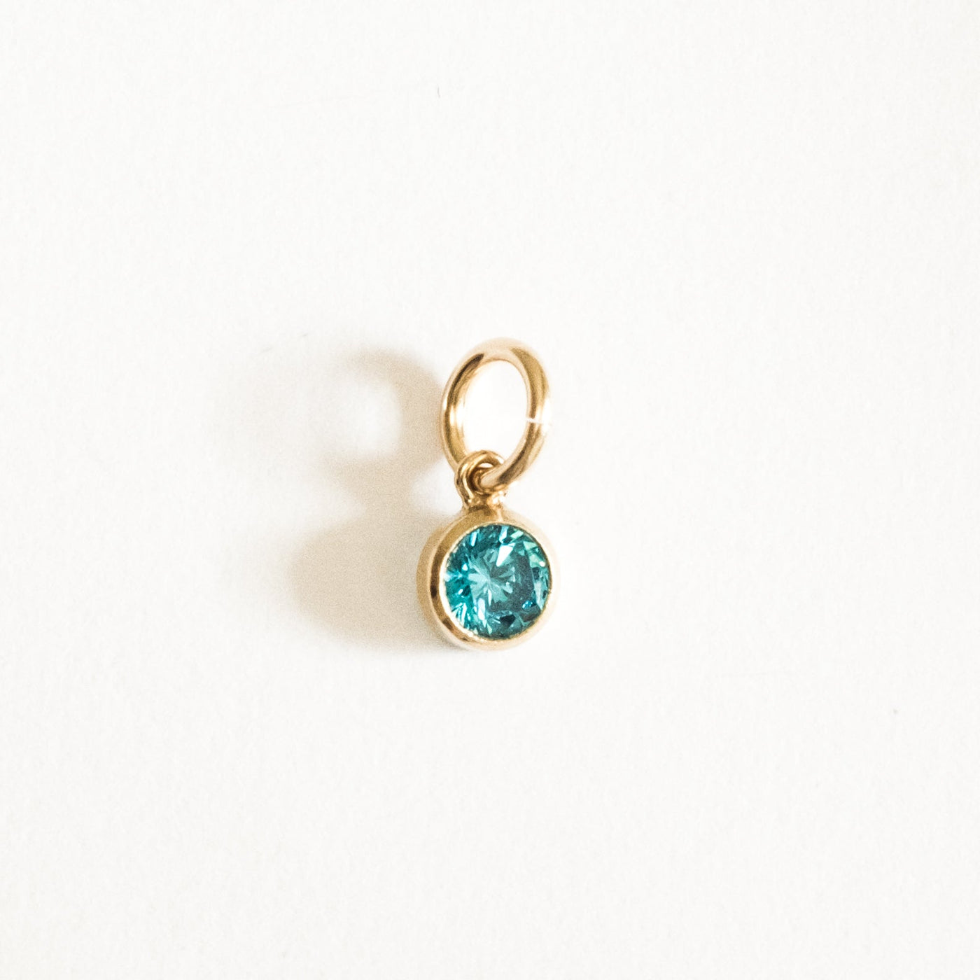 December Birthstone Charm (Blue Topaz) | Simple & Dainty Jewelry