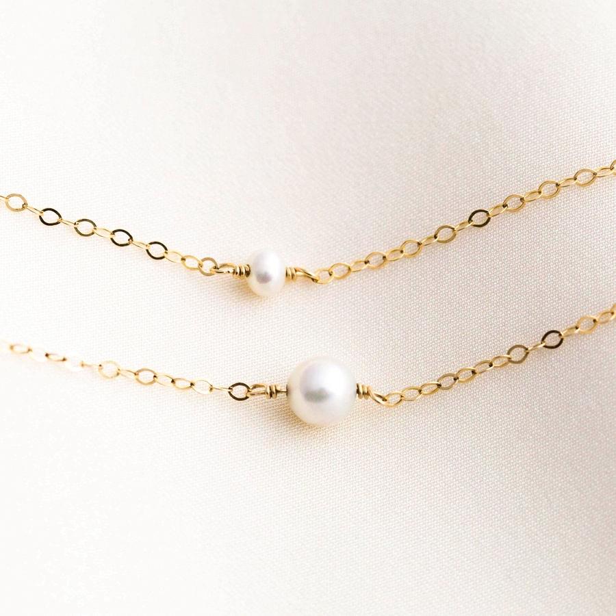 Small Large Freshwater Pearl Necklace by Simple & Dainty Jewelry