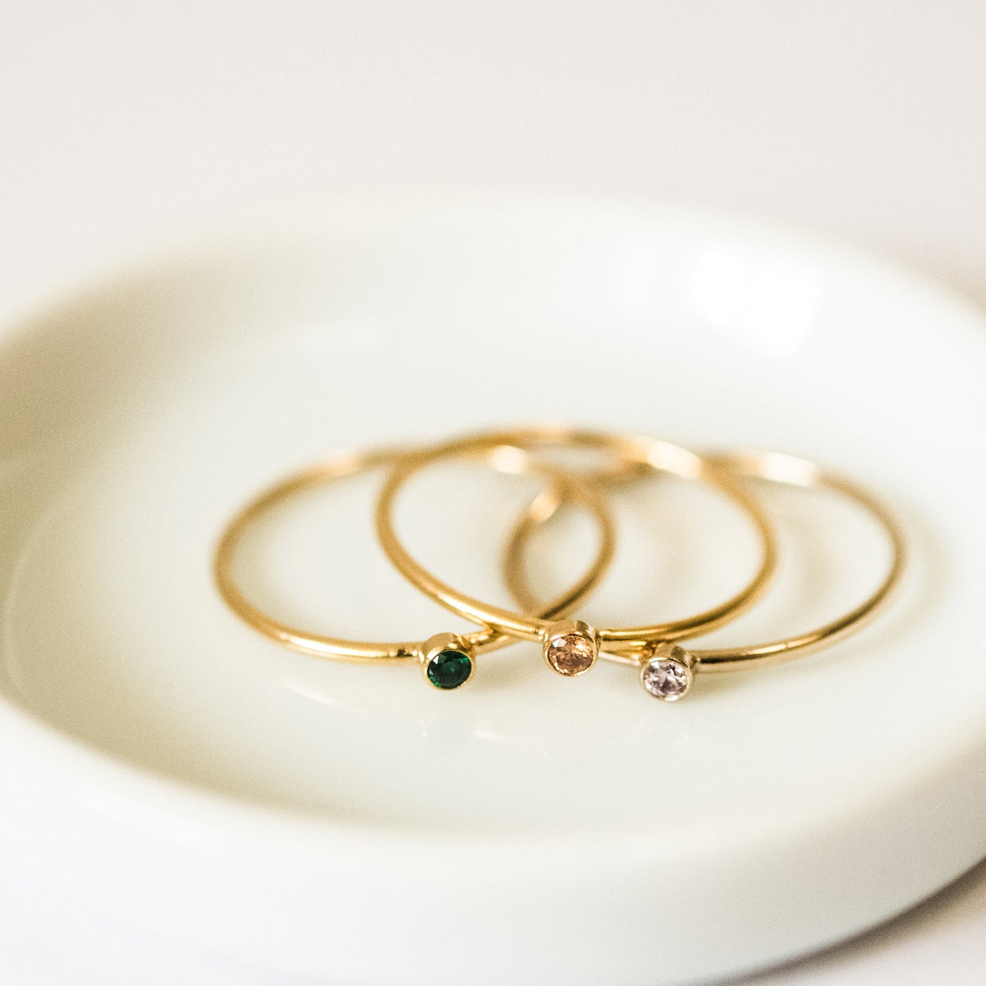 May Birthstone Ring (Emerald) | Simple & Dainty Jewelry