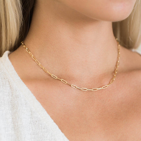 Dainty Paperclip Chain Necklace – Selah Vie