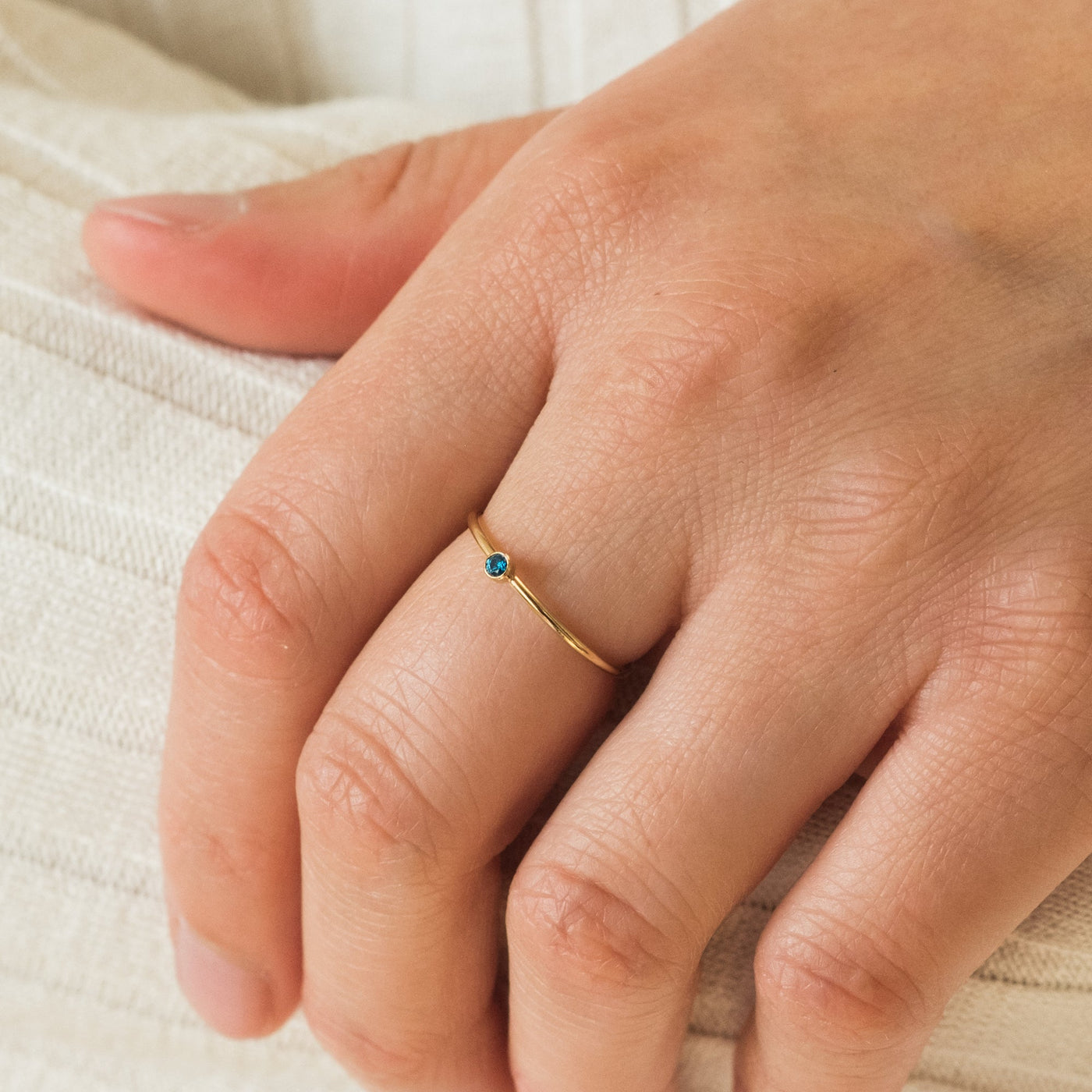 September Birthstone Ring (Sapphire) | Simple & Dainty Jewelry