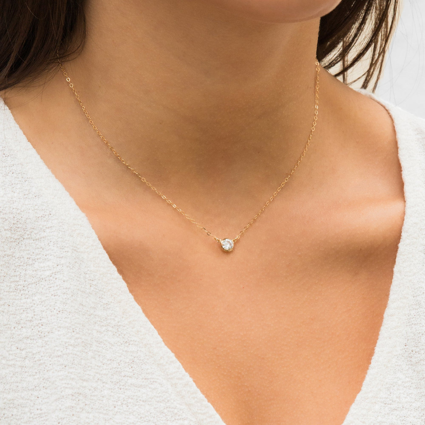 Solitaire Necklace | Simple & Dainty Jewelry