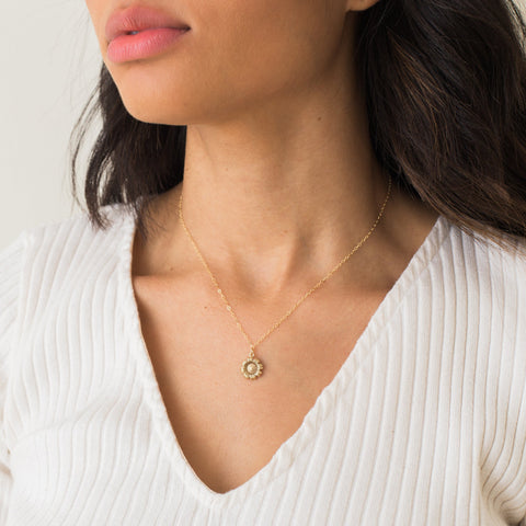 Sunflower Necklace Simple Dainty