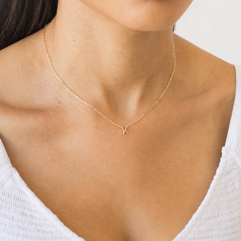 Tiny Initial Necklace | Simple & Dainty