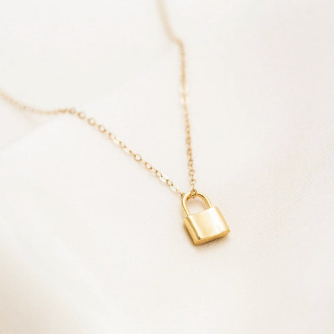 Padlock Necklace Gold Lock Necklace Layering Necklace Gift 