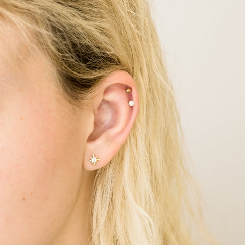 Tiny Opal Stud Earrings