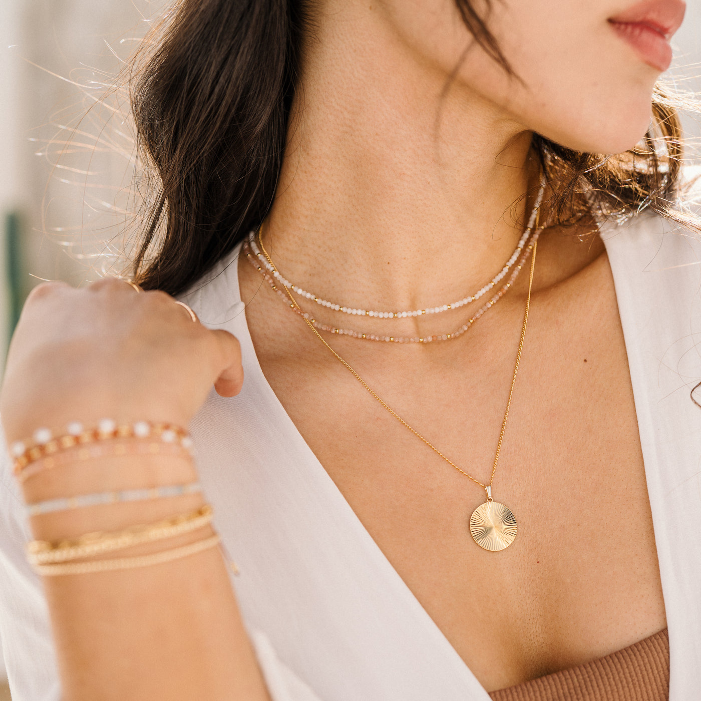 Moonstone Bead Necklace | Simple & Dainty Jewelry