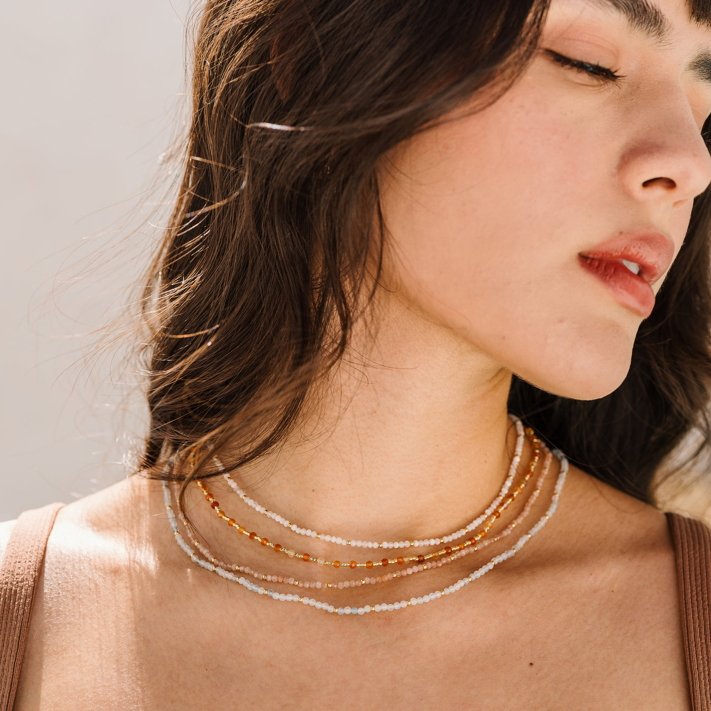 Moonstone Bead Necklace | Simple & Dainty Jewelry
