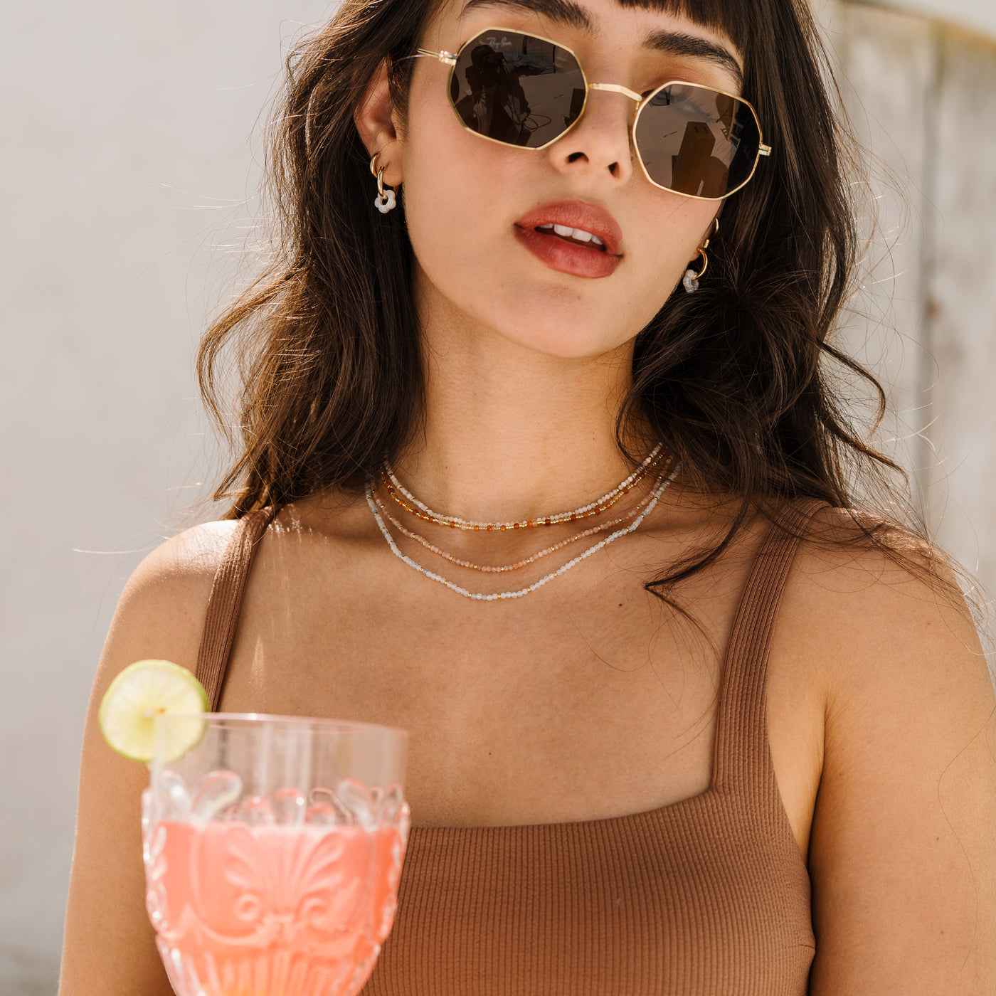 Flower Pearl Hoop Earrings