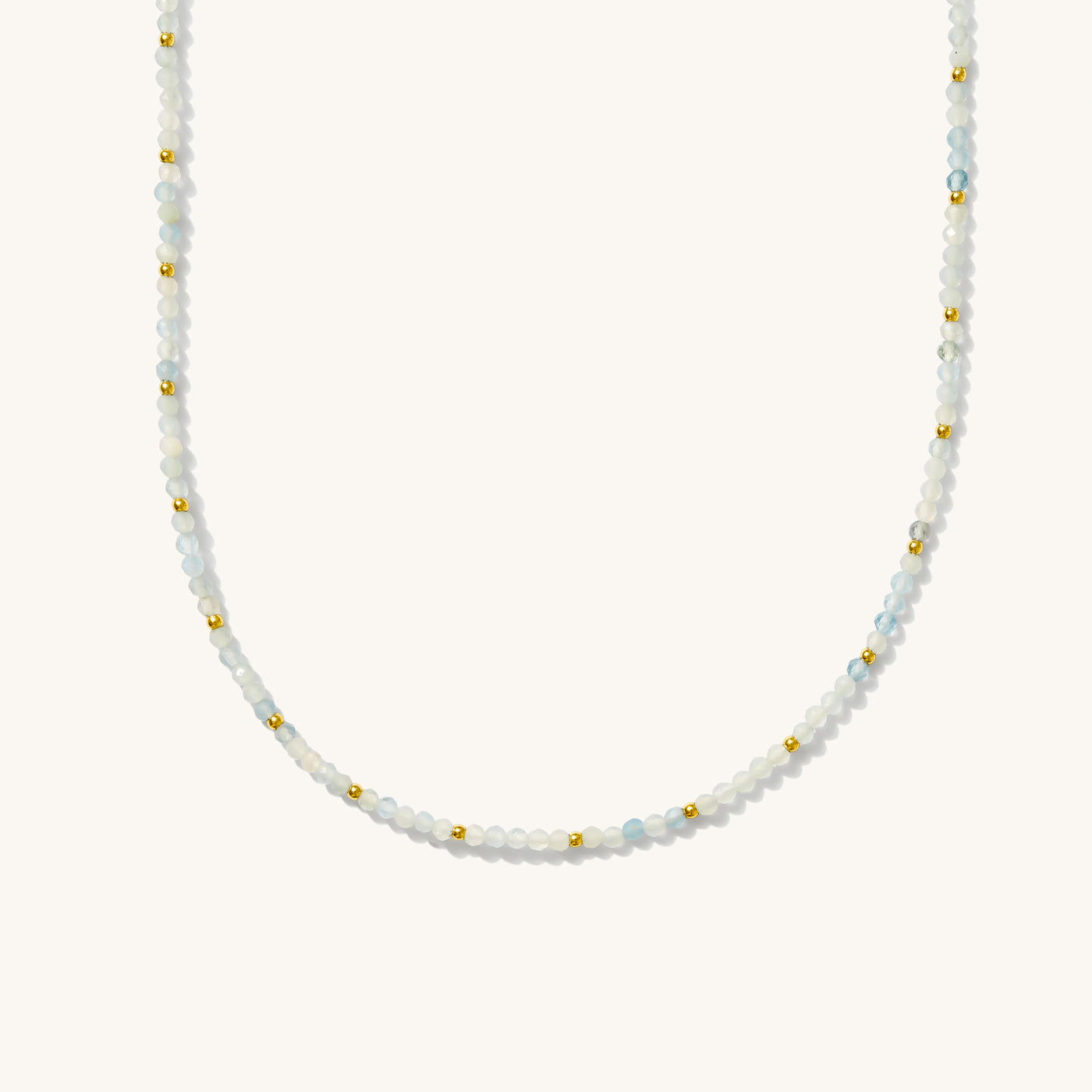 Aquamarine Bead Necklace | Simple & Dainty Jewelry