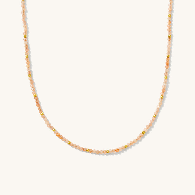 Sunstone Bead Necklace